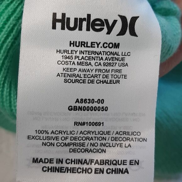 Hurley Pastel sea foam Green Warm Hat - Picture 2 of 5